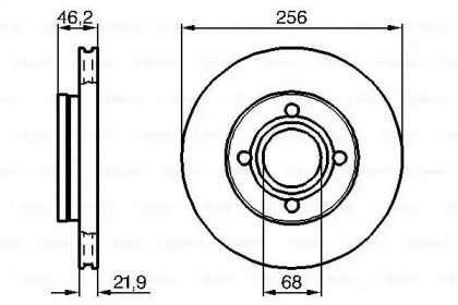 Вентильований гальмівний диск на Audi 80  Bosch 0 986 478 018.