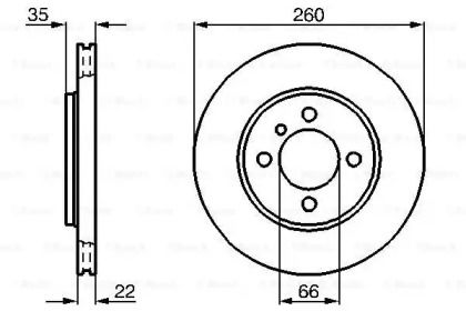 Вентильований гальмівний диск Bosch 0 986 478 036.