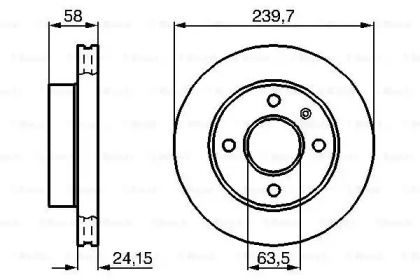 Вентилируемый тормозной диск на Форд Сиерра  Bosch 0 986 478 148.