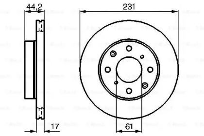 Вентилируемый тормозной диск на Ровер 200  Bosch 0 986 478 203.
