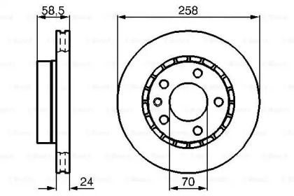 Вентилируемый тормозной диск на Опель Омега A Bosch 0 986 478 265.