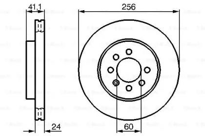 Вентильований гальмівний диск на Daewoo Nubira  Bosch 0 986 478 286.