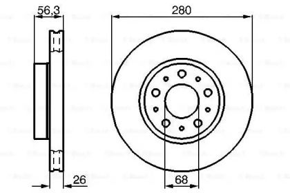 Вентилируемый тормозной диск на Вольво 960  Bosch 0 986 478 298.