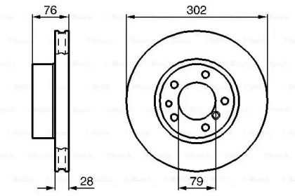 Вентильований гальмівний диск Bosch 0 986 478 317.