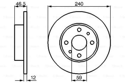 Тормозной диск на Фиат Фиорино  Bosch 0 986 478 353.