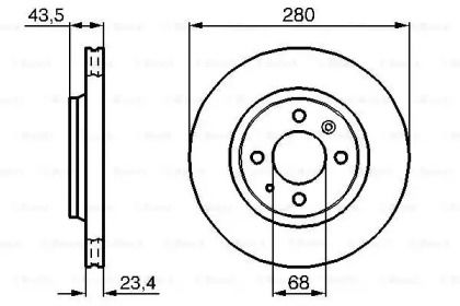 Вентилируемый тормозной диск на Сааб 9000  Bosch 0 986 478 375.