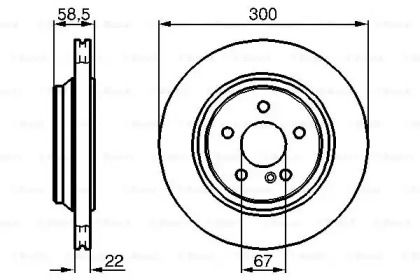 Вентильований гальмівний диск на Mercedes-Benz S-Class  Bosch 0 986 478 473.