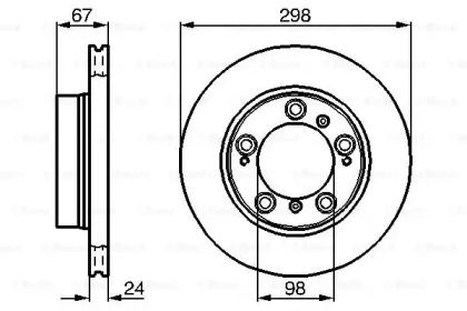 Вентильований гальмівний диск на Porsche Boxster  Bosch 0 986 478 477.