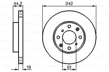 Вентилируемый тормозной диск на Honda CRX  Bosch 0 986 478 503.