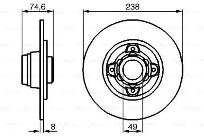 Гальмівний диск на Рено 19  Bosch 0 986 478 557.