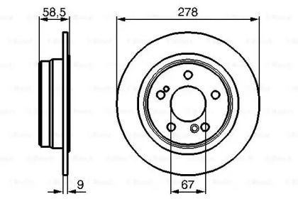Тормозной диск на Мерседес 190  Bosch 0 986 478 565.