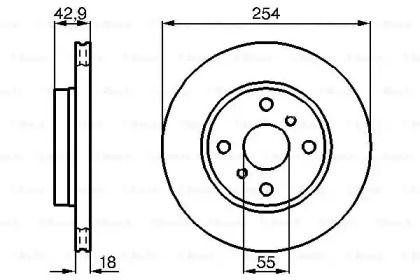 Вентилируемый тормозной диск на Тайота Старлет  Bosch 0 986 478 585.