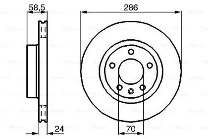 Вентильований гальмівний диск на Opel Omega  Bosch 0 986 478 594.