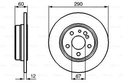 Тормозной диск на Мерседес С класс  Bosch 0 986 478 607.
