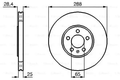 Вентильований гальмівний диск на Фольксваген Пассат Б3, Б4 Bosch 0 986 478 619.