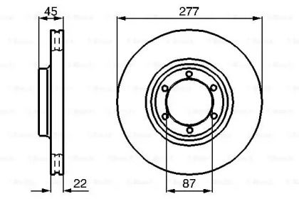 Вентилируемый тормозной диск на Митсубиси Л300  Bosch 0 986 478 635.