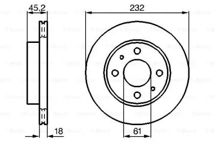 Вентильований гальмівний диск на Nissan Almera  Bosch 0 986 478 650.