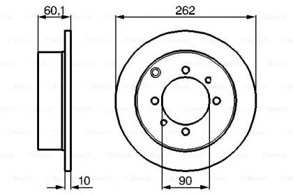 Тормозной диск на Митсубиси Лансер  Bosch 0 986 478 655.