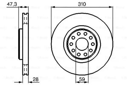Вентильований гальмівний диск на Лянча Каппа  Bosch 0 986 478 669.