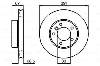 Вентильований гальмівний диск на Ягуар ХЖ  Bosch 0 986 478 691.