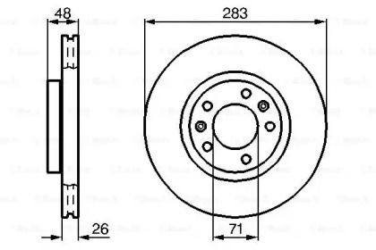 Вентильований гальмівний диск Bosch 0 986 478 732.