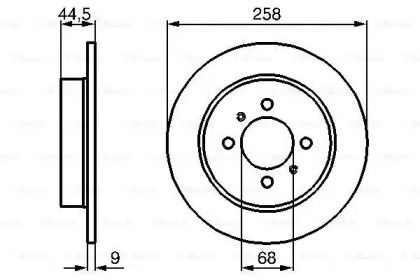 Гальмівний диск на Ніссан 100Нх  Bosch 0 986 478 836.