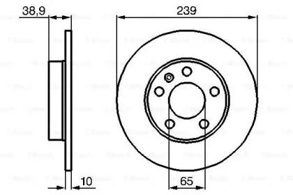 Тормозной диск на Фольксваген Пассат Б3, Б4 Bosch 0 986 478 894.