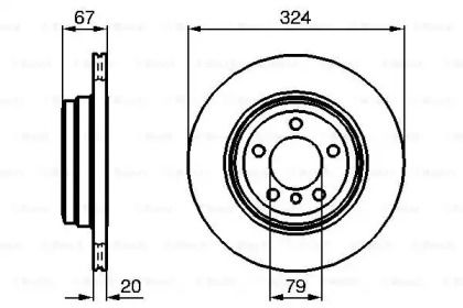 Вентилируемый тормозной диск на БМВ Е65, Е66, Е67 Bosch 0 986 479 004.