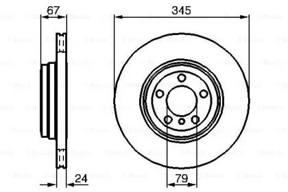 Вентильований гальмівний диск на BMW E65, E66, E67 Bosch 0 986 479 005.
