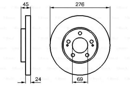 Вентилируемый тормозной диск на Митсубиси Аутлендер  Bosch 0 986 479 035.
