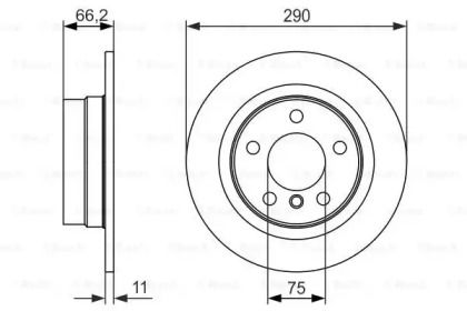 Тормозной диск на BMW 1  Bosch 0 986 479 043.