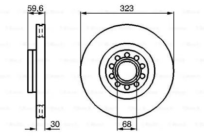 Вентилируемый тормозной диск на Volkswagen Phaeton  Bosch 0 986 479 060.