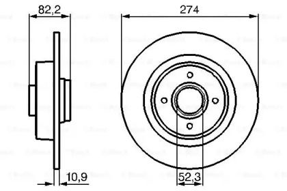 Гальмівний диск на Рено Сценік 1 Bosch 0 986 479 108.