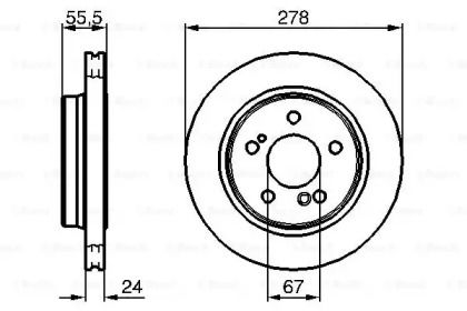 Вентильований гальмівний диск Bosch 0 986 479 133.