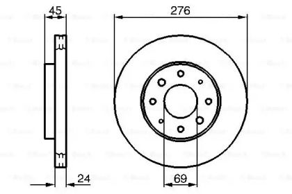 Вентилируемый тормозной диск на Митсубиси Галант  Bosch 0 986 479 140.