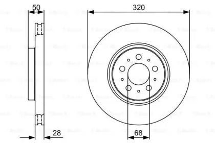 Вентилируемый тормозной диск на Volvo S60  Bosch 0 986 479 321.