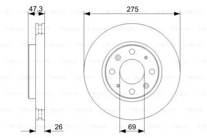 Вентилируемый тормозной диск Bosch 0 986 479 369.