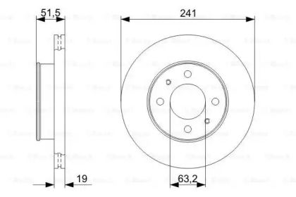 Вентилируемый тормозной диск на Hyundai Accent  Bosch 0 986 479 377.