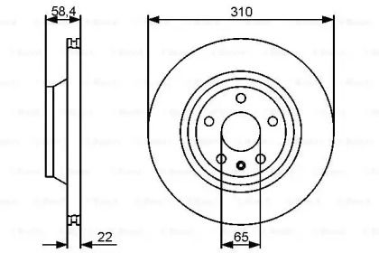 Вентильований гальмівний диск на Audi TT  Bosch 0 986 479 466.