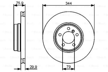 Вентильований гальмівний диск Bosch 0 986 479 475.