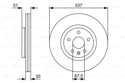 Вентильований гальмівний диск Bosch 0 986 479 545.