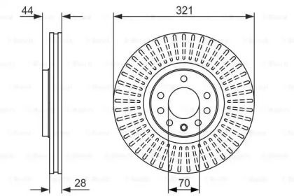 Вентилируемый тормозной диск на Опель Зафира  Bosch 0 986 479 571.