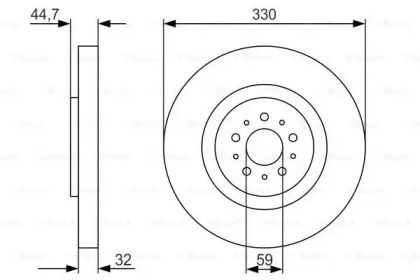 Вентилируемый тормозной диск на Альфа Ромео 147  Bosch 0 986 479 593.