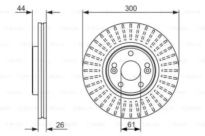 Вентилируемый тормозной диск на Рено Сценик 1 Bosch 0 986 479 668.