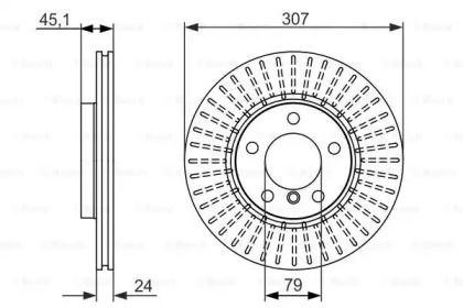 Вентильований гальмівний диск на Міні Каутріман  Bosch 0 986 479 726.