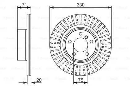 Вентильований гальмівний диск Bosch 0 986 479 727.