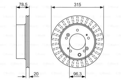 Вентильований гальмівний диск на Кіа Соренто 1 Bosch 0 986 479 793.