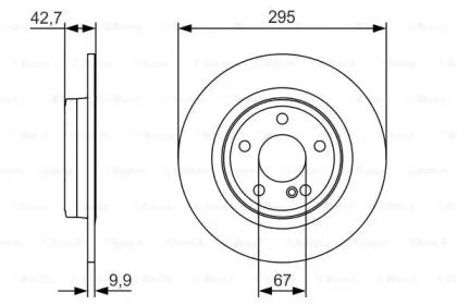 Тормозной диск на Мерседес ГЛА  Bosch 0 986 479 A04.
