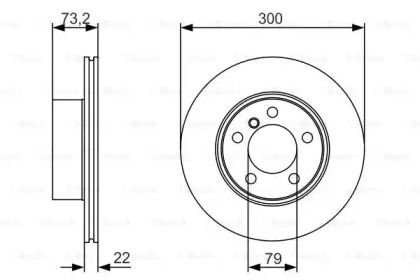 Вентильований гальмівний диск Bosch 0 986 479 A18.