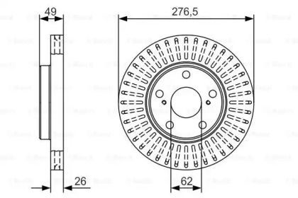 Вентильований гальмівний диск Bosch 0 986 479 A62.